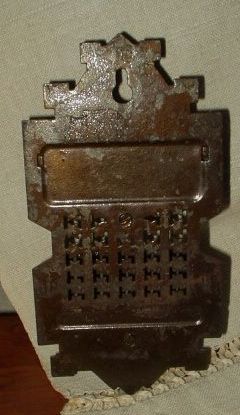   Primitive Victorian Cast Iron Double Match Safe Holder W/ Strikers