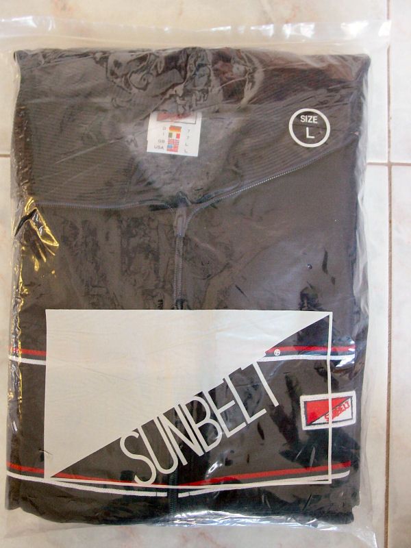 Sunbelt Warm Up Suit BLUE w/ Red & White Accents   Size LARGE   NEW 