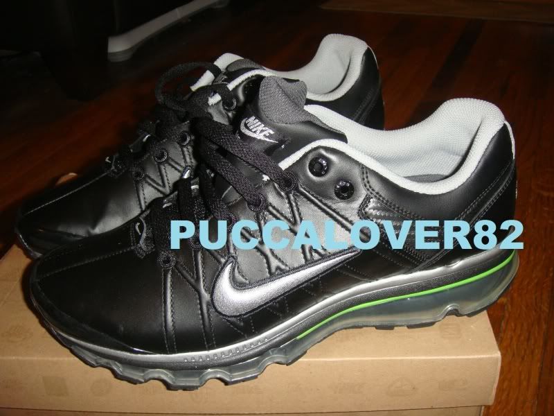 BRAND NEW NIKE AIR MAX 2009 LEATHER BLACK/SILVER SIZE US MENS 10.5 