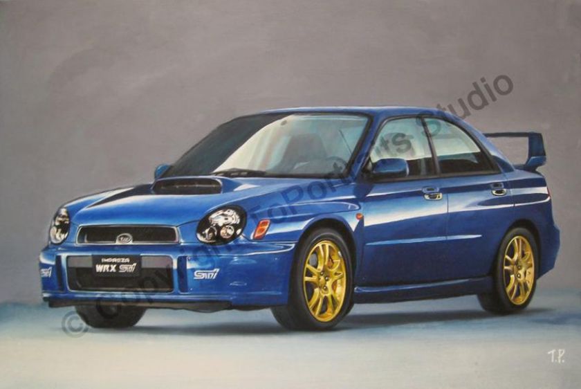 Subaru Impreza WRX STi   Car Poster Canvas Oil Painting  