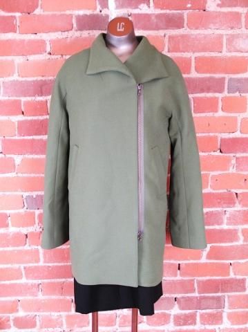 Crew Double cloth Envelope coat Pesto size 6  