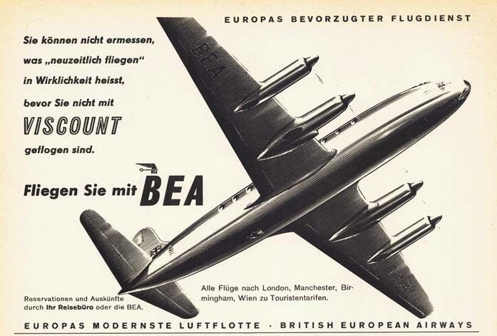 1963 AD BEA British European Airlines  advertising  