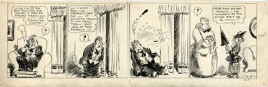 VOIGHT   PETEY DINK DAILY STRIP ORIG ART SMOKING  