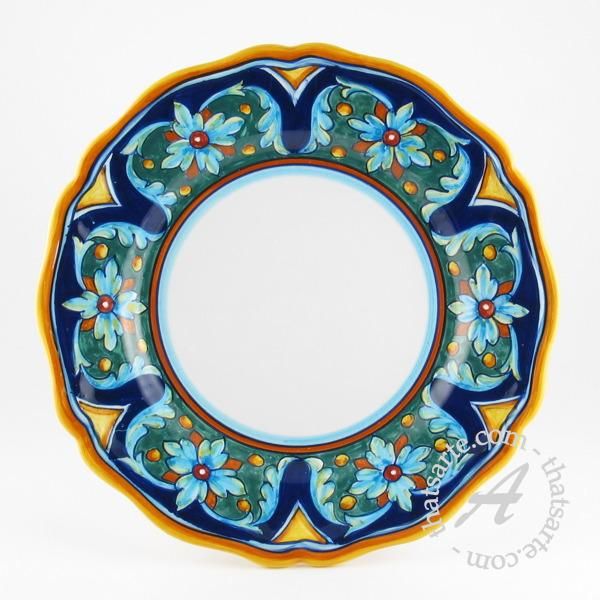 Set of 4 Dinner Plates   Handmade in Deruta, Italy  