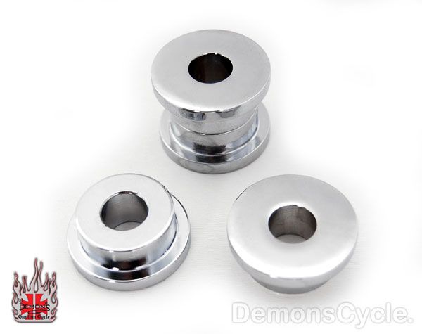 CUSTOM HANDLEBAR SOLID MOUNT CHROME METAL BUSHINGS SET FOR HARLEY 