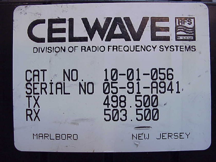 Celwave 10 01 056 UHF Mobile Duplexer Fixed Frequency  