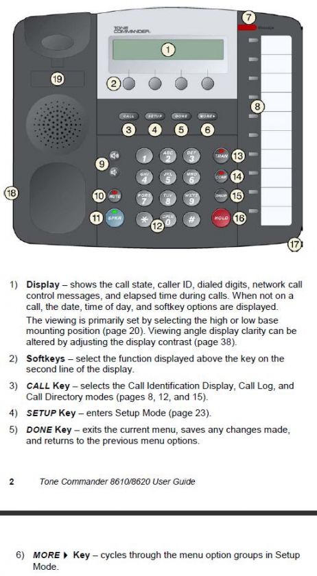 Tone Commander 8620T ISDN Digital Phone Handset for PBX  