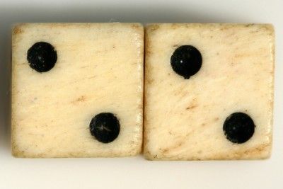 Bone Dice set GR Crown Tax Stamp Revolutionary War 1775 1783 King 