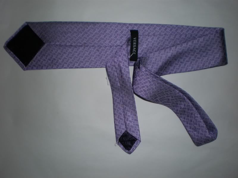 VERSACE lavender logo silk tie   New with Tags  