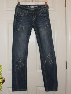 EXPRESS ZELDA SKINNY JEANS SIZE 0 WITH GLITTERS  