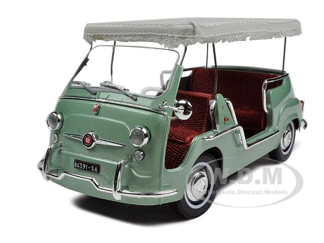   diecast model car of fiat 600d multipla open taxi costiera amalfitana