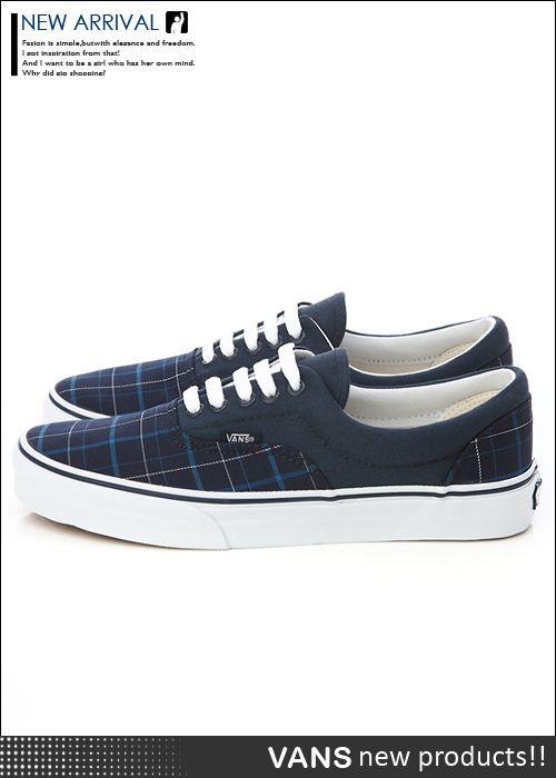 BN VANS ERA TM Woven Plaid Navy/White Shoes #V161  