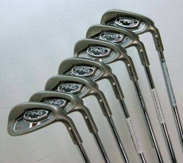 Ping i15 Irons RH 5 PW,UW AWT Steel Stiff Flex White Dot  