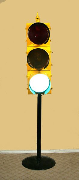 Road Street Light Traffic Signal on Stand  