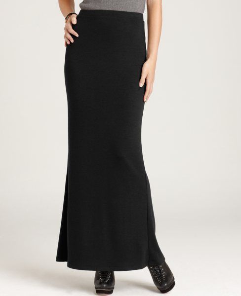 NWT ANN TAYLOR TERRY MAXI SKIRT XS S M L XL BLACK $68  