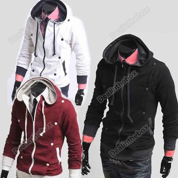 Korea Mens Slim Fit Sexy Zip Up Stylish Jacket Designed Hoodies 