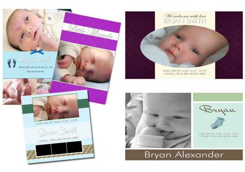 CHILDREN BIRTH ANNOUNCEMENTS TEMPLATES PSD PHOTOSHOP***  