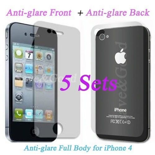 5X iPhone 4 Anti glare Matte Full Body Screen Protector  