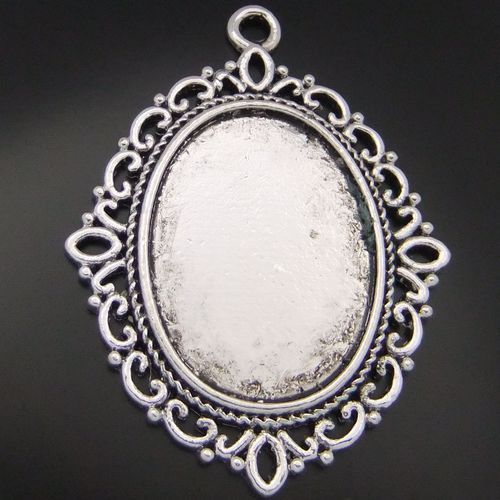 antique sliver cameo settings(i​nner size25*18m​m) pendnat 8pcs 