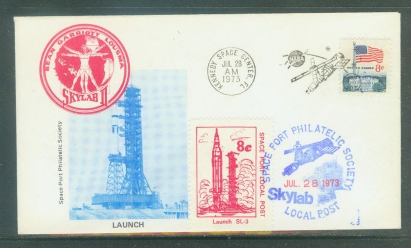 US CARD w/LOCAL POST SKYLAB II LAUNCH KENNEDY SPACE  