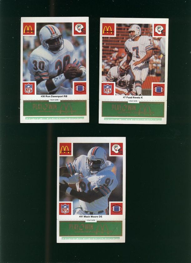 1986 MCDONALDS GREEN DOLPHINS TEAM LOT OF 13 NMMT *396  