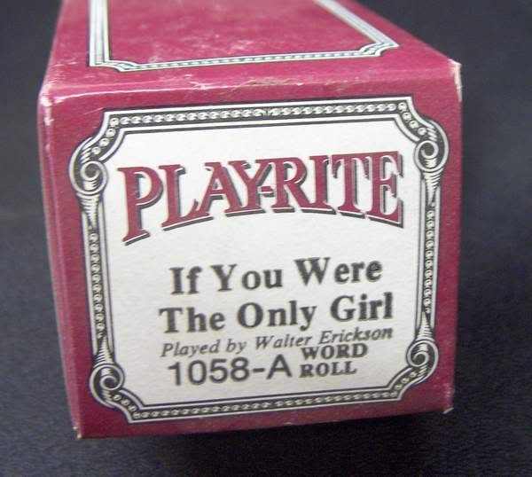 PLAY RITE Player Piano Roll IF YOU WERE THE ONLY GIRL  