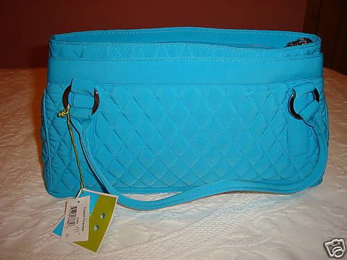 Vera Bradley Turquoise Microfiber Trapeze Bag  