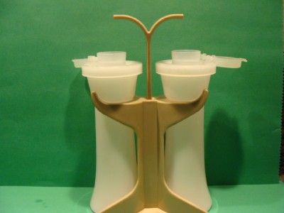 Rare and hard to find tupperware mini hourglass Salt & Pepper shakers 