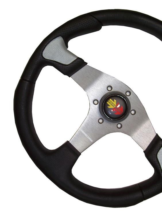 MOMO CORSE STEERING WHEEL DEVIL BLACK WITH SILVER NEW  