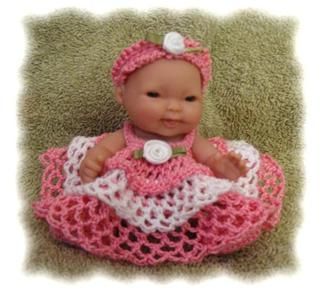 Crochet Pattern for 5 Berenguer OOAK Layered Sundress  