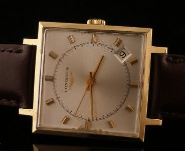 Rare Vintage 18K Square Longines Mans Dress Watch  