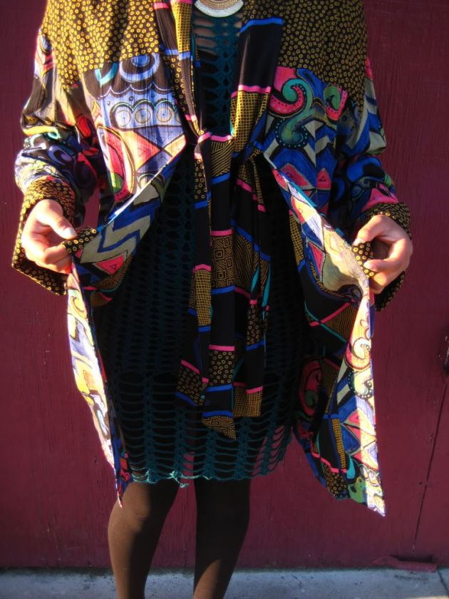 Ethnic Vintage Art Deco Avant Garde Scarf Gypse Oversized Tribal Dress 