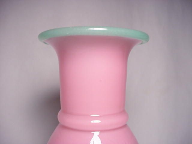 UNIQUE LOETZ 10 SIGNED TANGO JADE GREEN & PINK OPALINE POWOLNY ART 