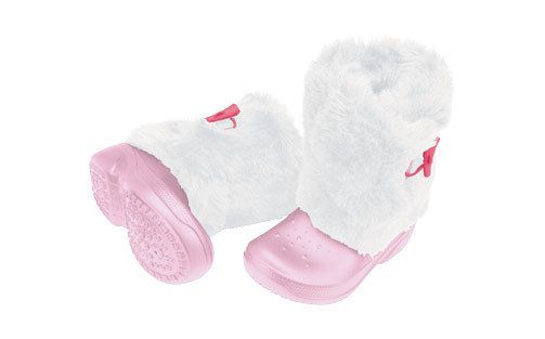 NWT CROCS GIRLS PINK POWDER BOOTS WINTER SNOW WARM ALL SIZES  