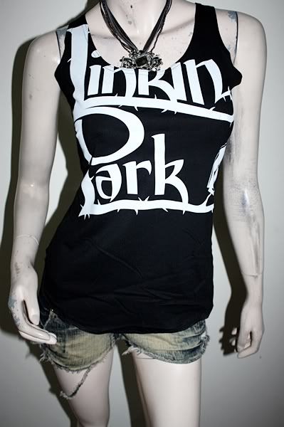 Linkin Park Heavy Metal Rock DIY Skeleton Back Top S/M  