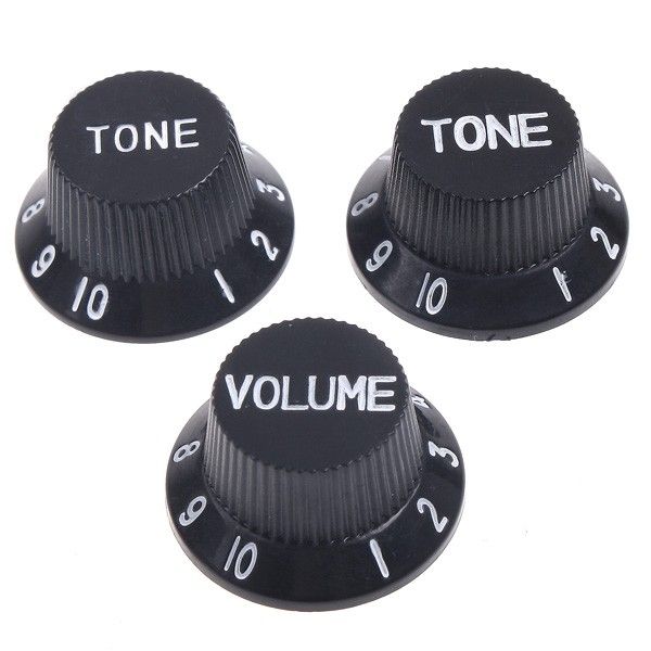Volume Tone Control Knob for Guitar Bass Parts Black Plastic Speed 