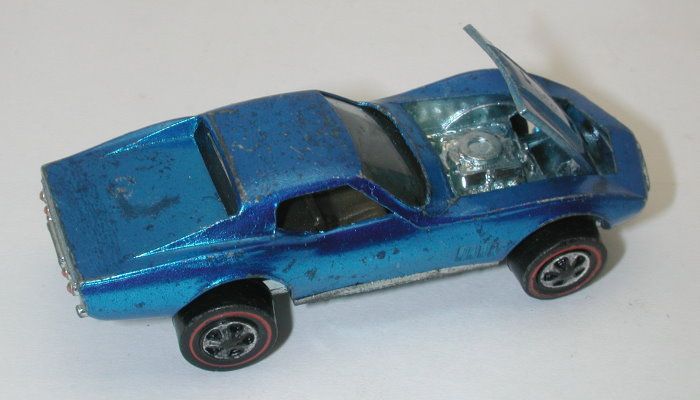 Redline Hotwheels Blue 1968 Custom Corvette  