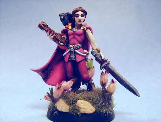 Reaper painted miniature cute Female Bard  