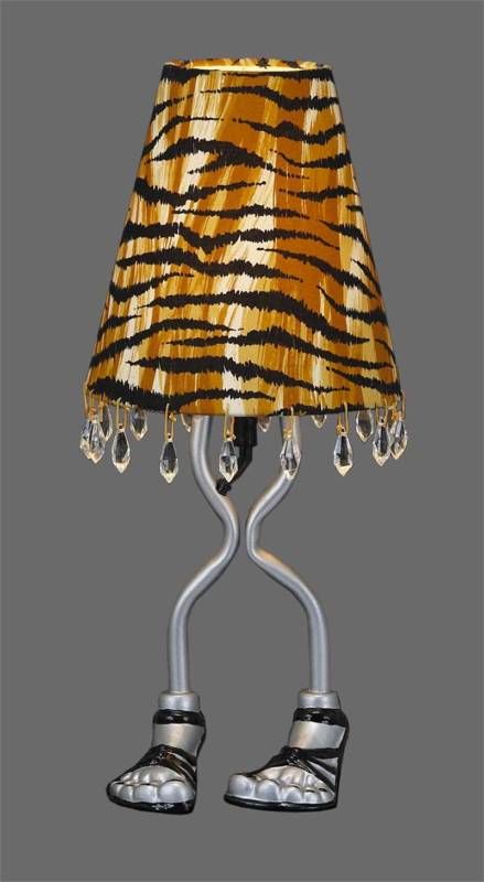 EVE TABLE FEET LAMP,TIGER PRINT SHADE W/MATCHING SANDAL  