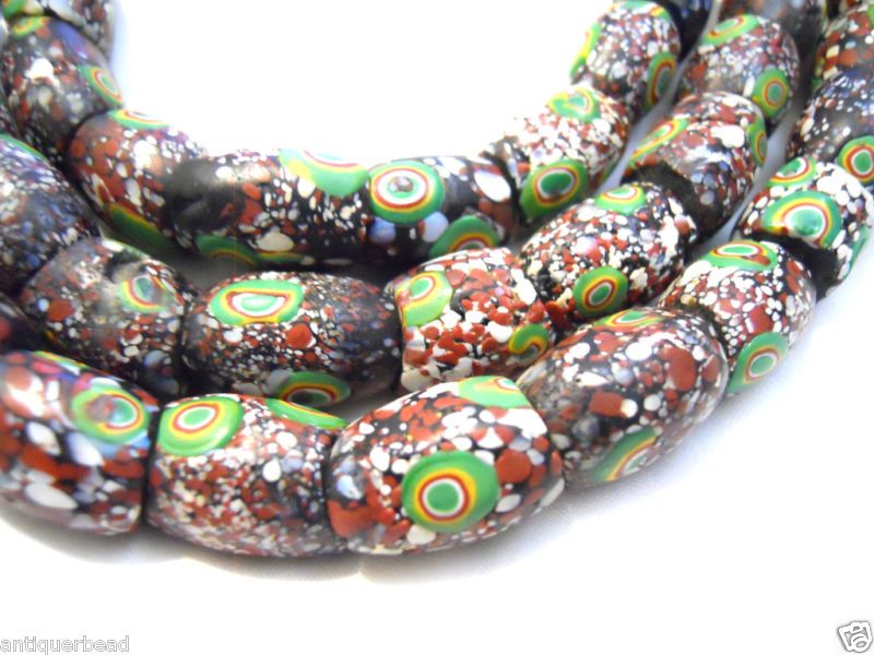 TRADE BEADS BAULE TRIBE EYE BEADS  GHANA BEADS  