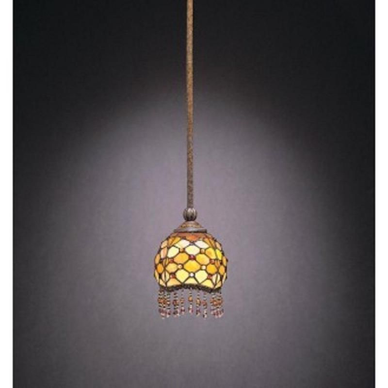 KICHLER BLACKBURN BRONZE LEADED GLASS PENDANT