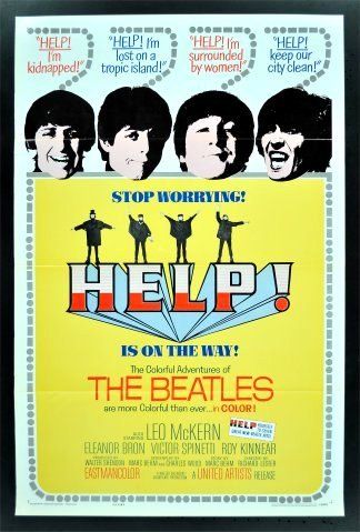 HELP  * 1SH ORIGINAL TRI FOLD MOVIE POSTER BEATLES 65  