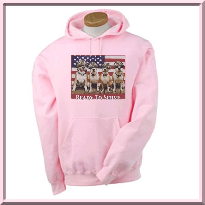 Ready To Serve Pit Bulls US Flag SWEATSHIRTS S 2X,3X,4X  