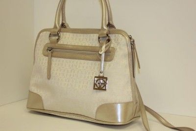 NEW Giani Bernini Signature Handbag Tote Bone Crossover Ivory Cream 