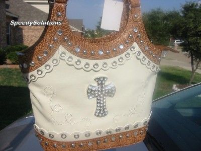 Beautiful Rhinestone Cross design Handbag  