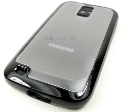   HERCULES T989 TMOBILE GALAXY S2 BLACK CLEAR TPU SOFT SKIN COVER CASE