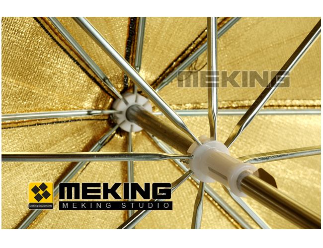 Metal Frame Studio Umbrella 33in Black & Gold