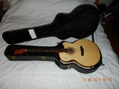 YAMAMOTO TALUS BARITONE ACOUSTIC ELECTRIC GUITAR AND CASE ADIRONDACK 