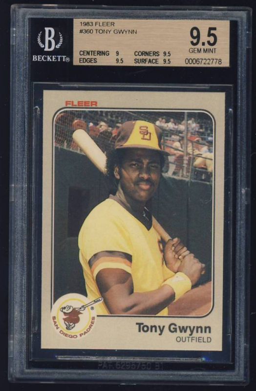 1983 83 Fleer rc #360 Tony Gwynn BGS 9.5 Rare  