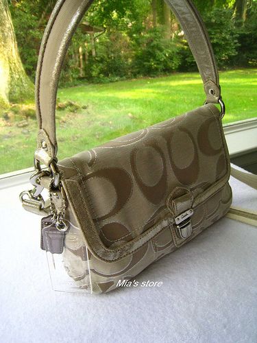 NEW Coach Purse POPPY METALLIC SIGNATURE LAYLA Shoulder Hobo/Crossbody 